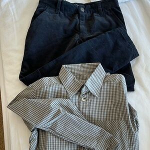 Wheat long sleeve boys shirt and corduroy pants GUC size 8.